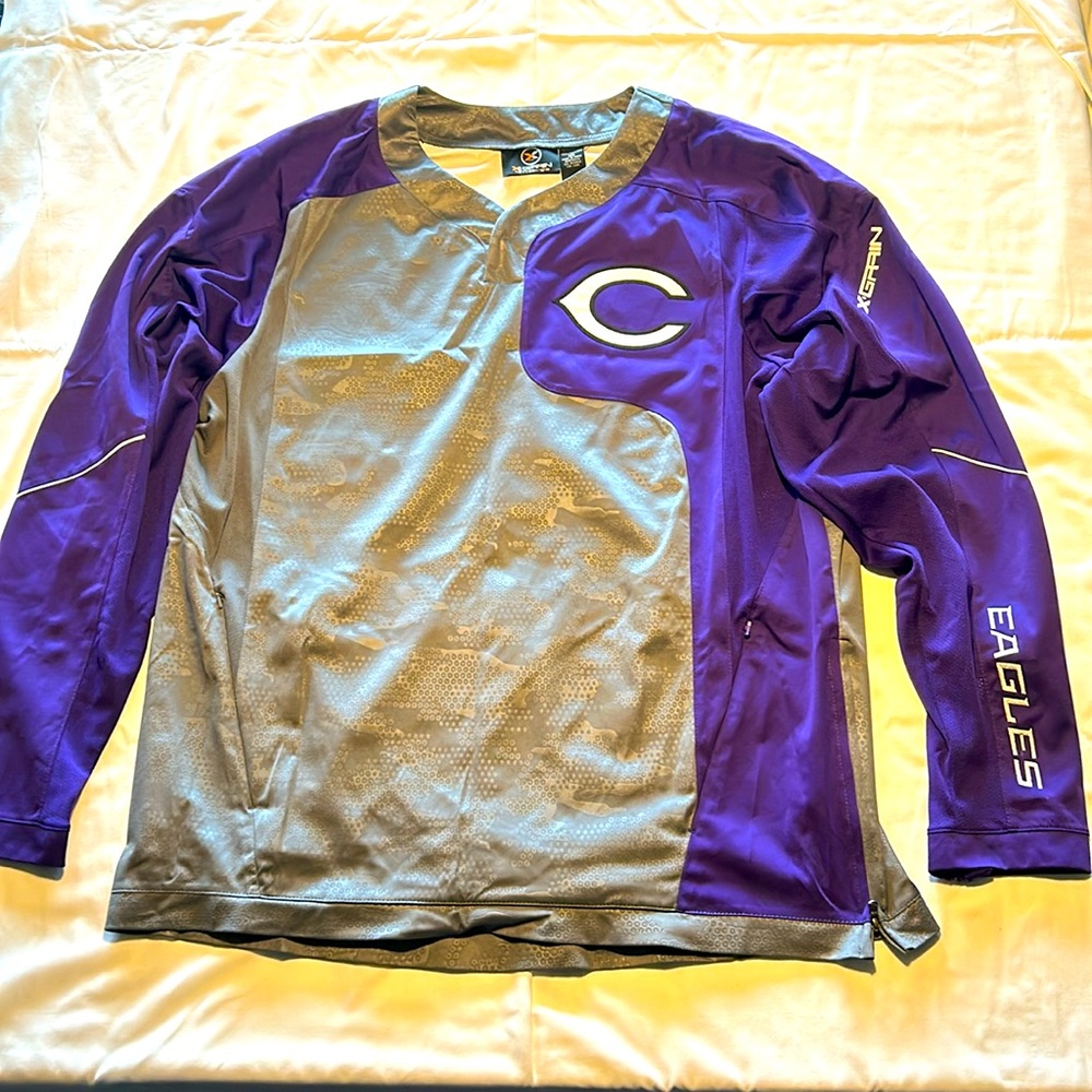 Purple/ Gray baseball long sleeve shirt 3XL